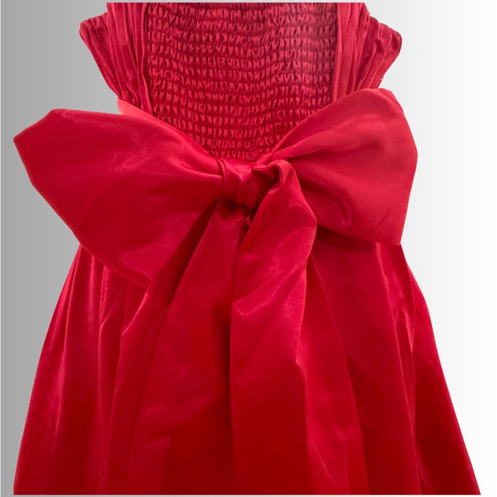NWT - ANTHROPOLOGIE MAEVE - Pink Satin Mini Bow Cocktail Dress - Sz 14 - Picture 4 of 13